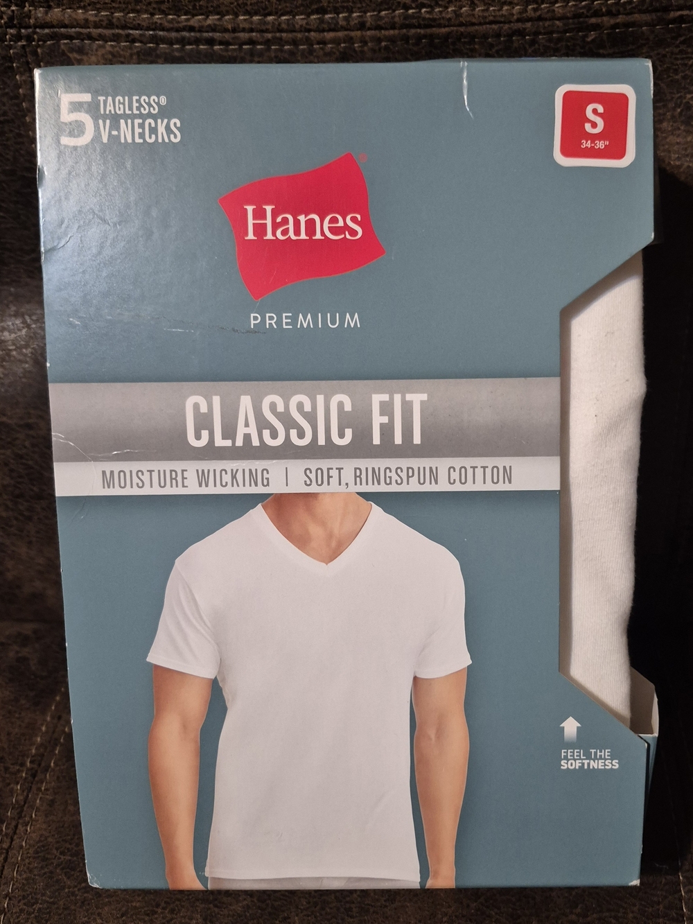 Hanes White Classic Fit V-Neck Undershirts - 5 Pack